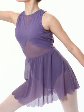 balera Purple Scalloped Chiffon Party Dress Fairycore Romantic Costume Ballet